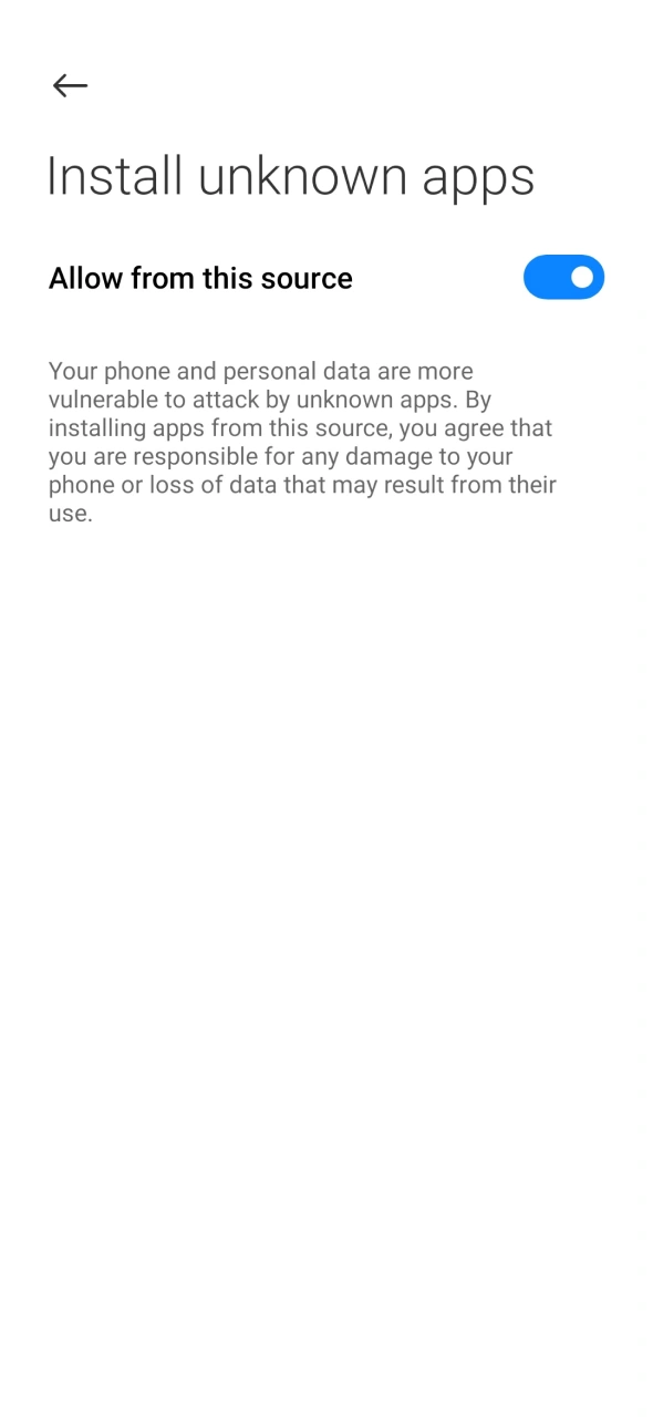 Enable unknown sources before installing the Thrill APK application.