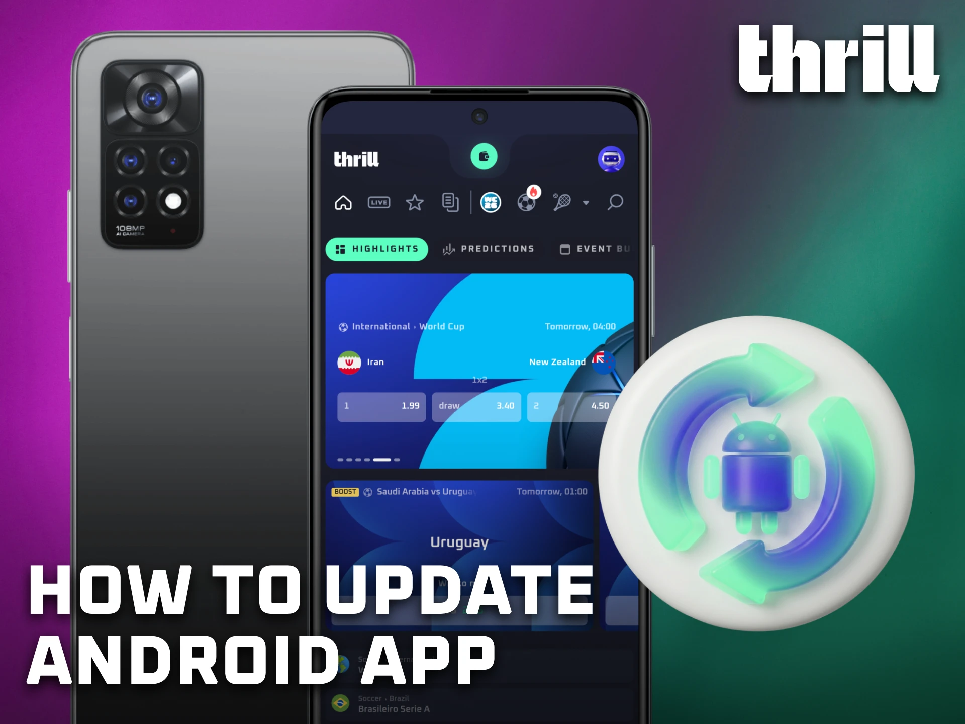 Update the Thrill Android app regularly to access new features.