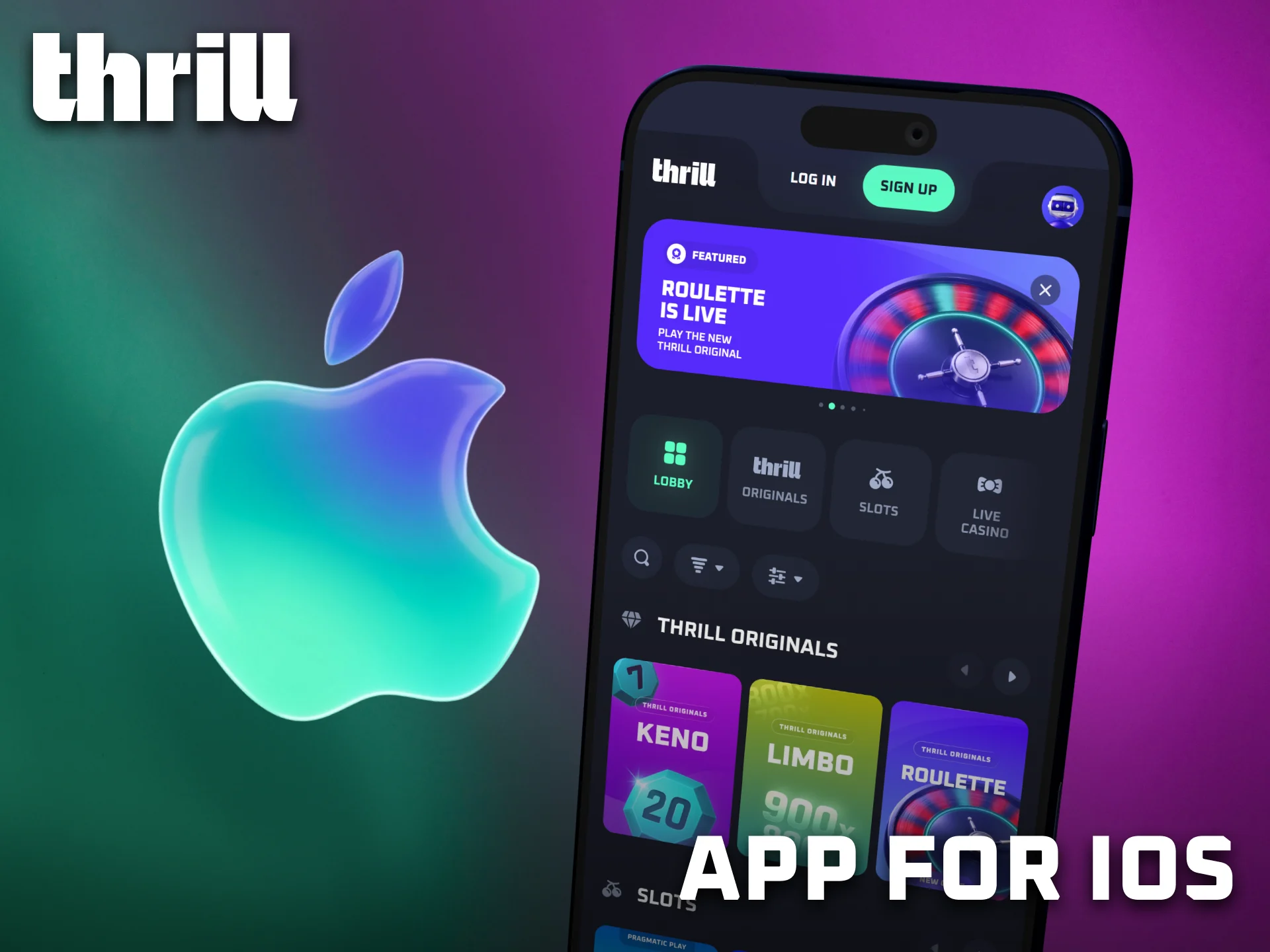Enjoy seamless betting and gaming with the Thrill iOS application.