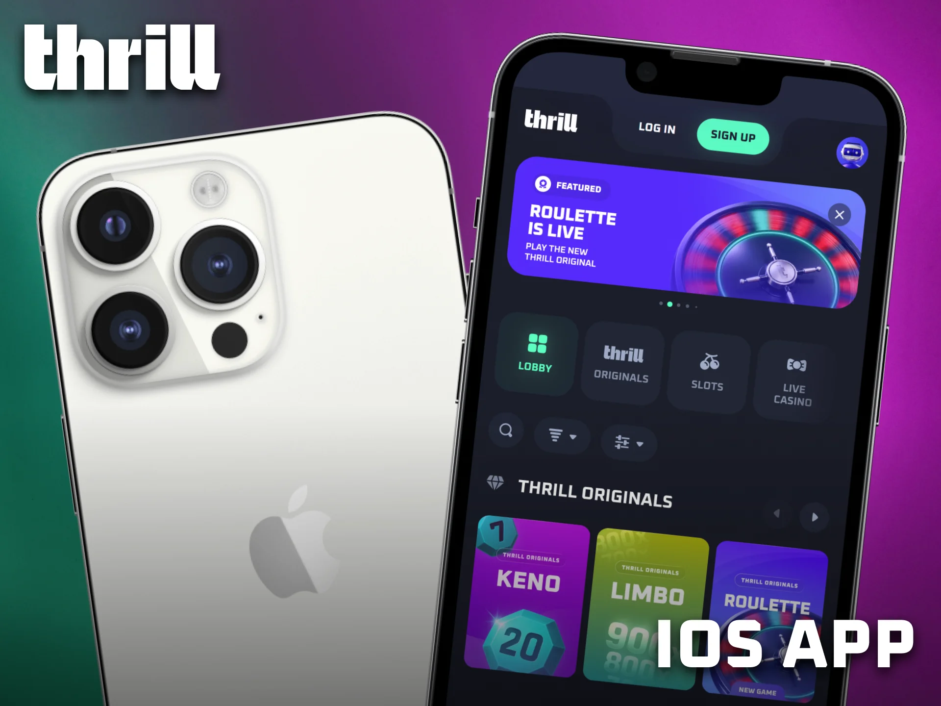 Get the Thrill iOS app and enjoy mobile gaming on Apple devices.