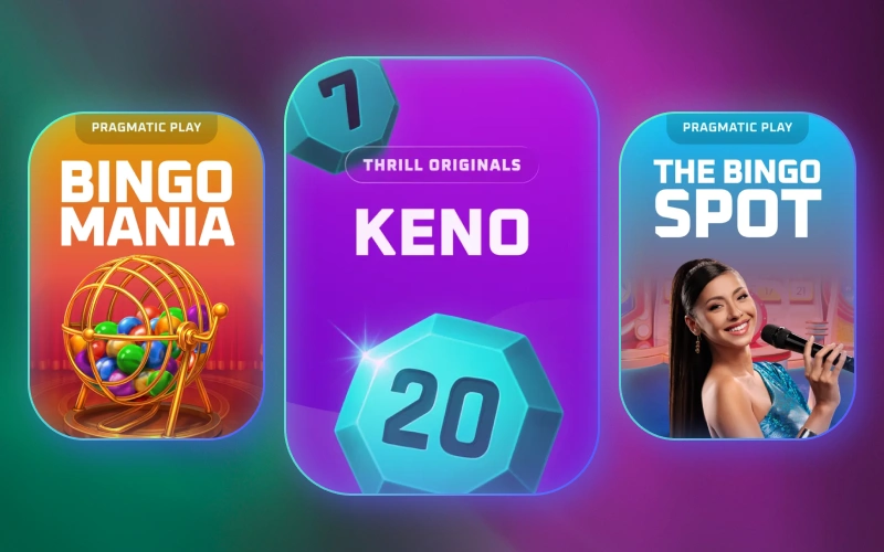 Enjoy bingo and keno entertainment available at Thrill.