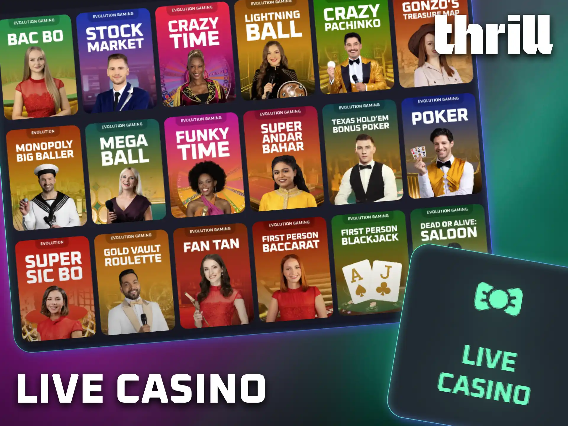 Thrill live casino delivers real-time action with professional dealers.