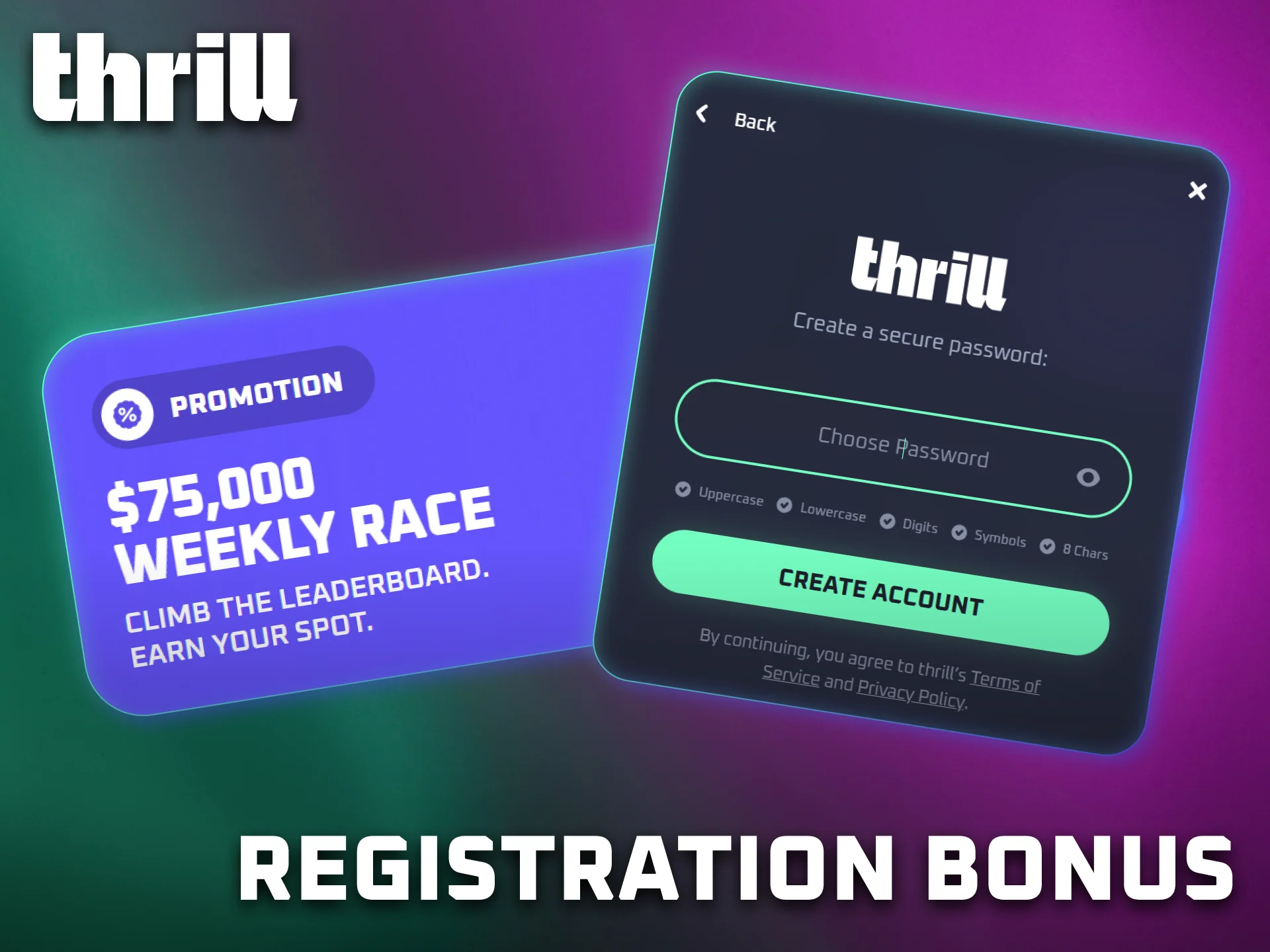 Discover registration bonuses available for new Thrill users from India.